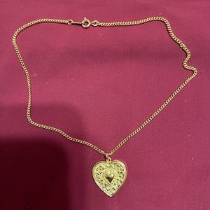 Very Rare Avon Annie Gold Heart Necklace from 1982